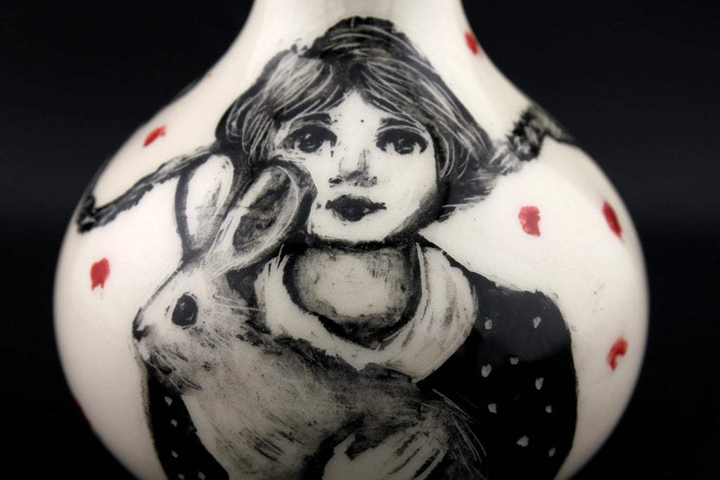 Soliflore "mon lapin à pois"