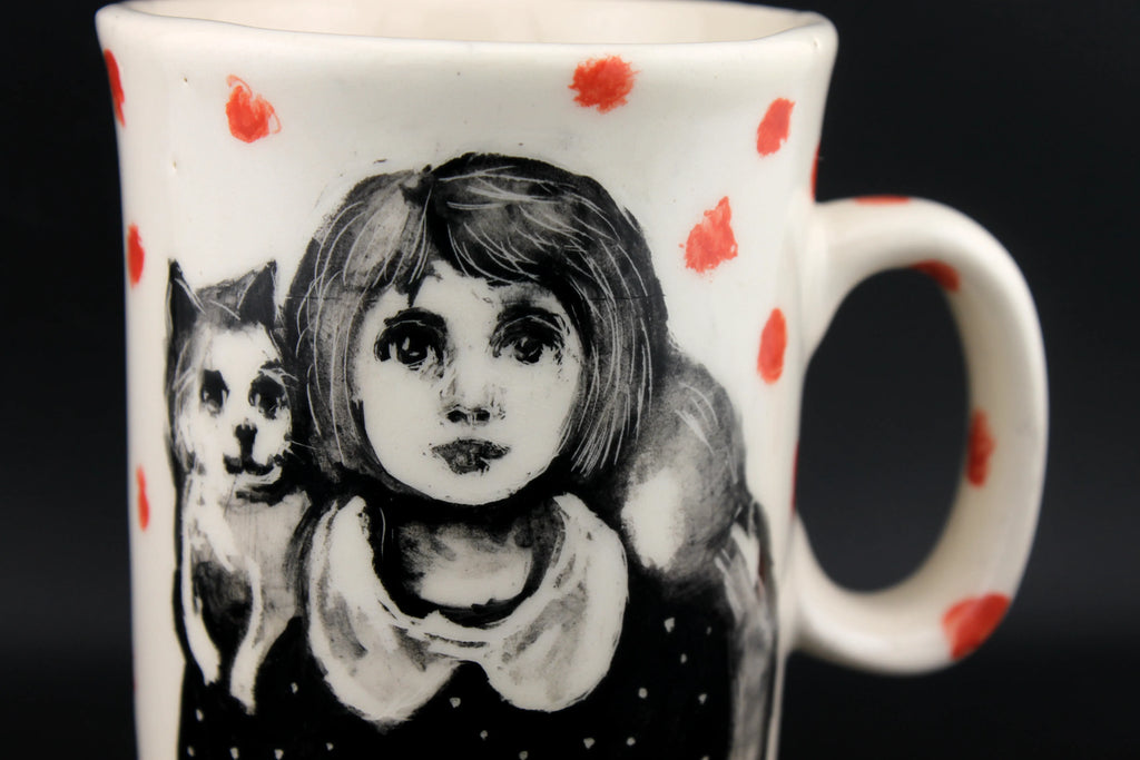 Mug "petite au chat et à pois"