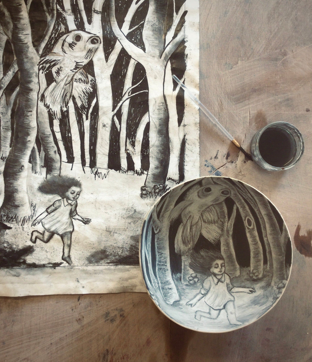 Atelier illustration sur céramique