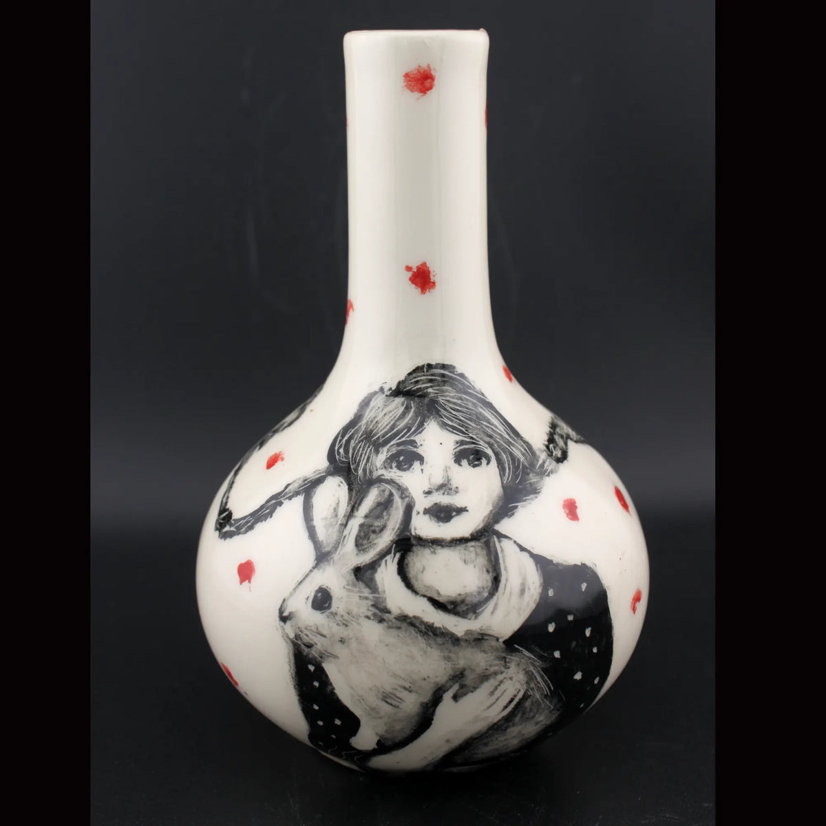 Soliflore "mon lapin à pois"