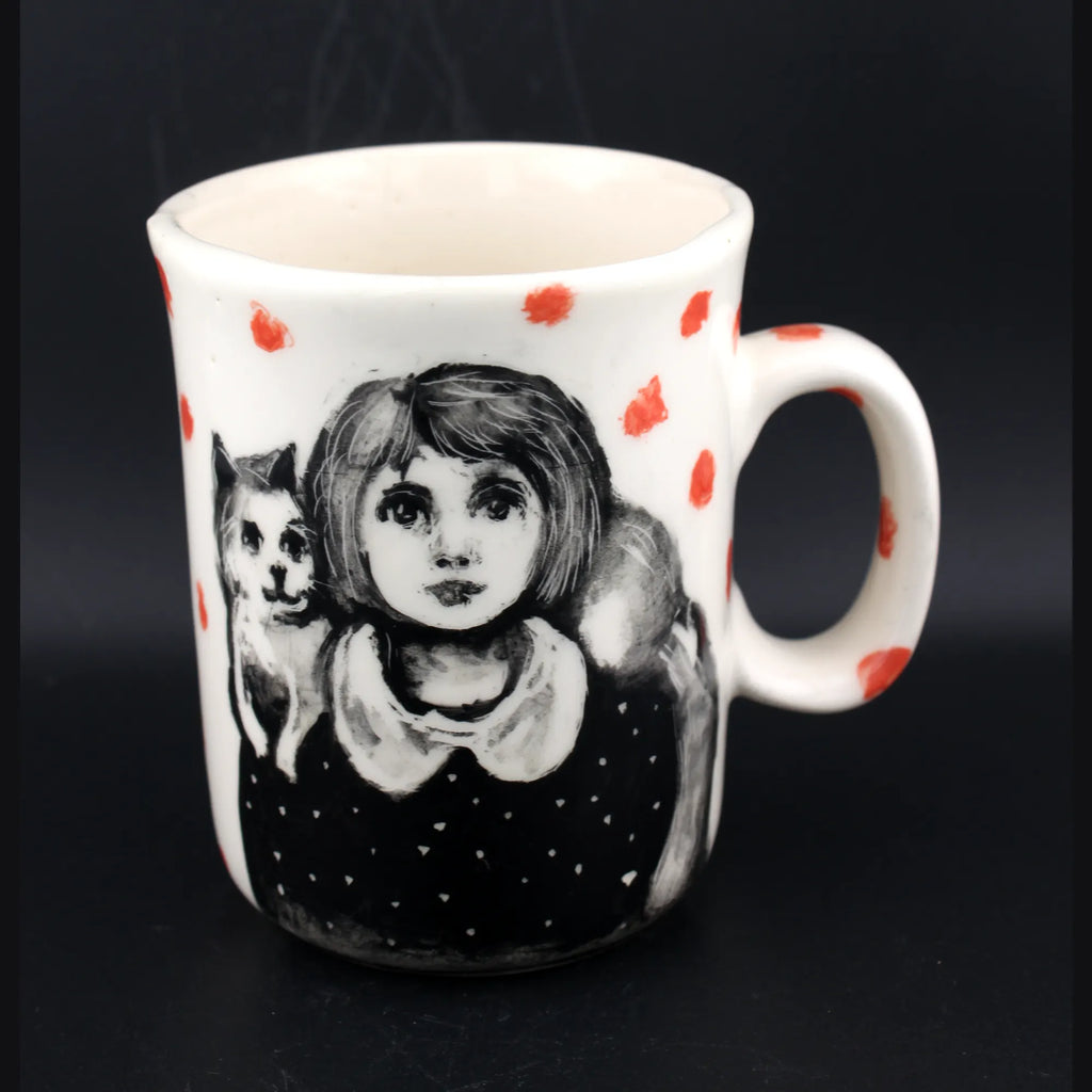 Mug "petite au chat et à pois"