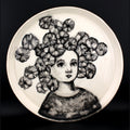 grande assiette "portrait fleuri"