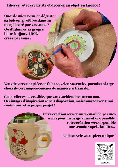 Atelier illustration sur céramique. Chez les Vilaines